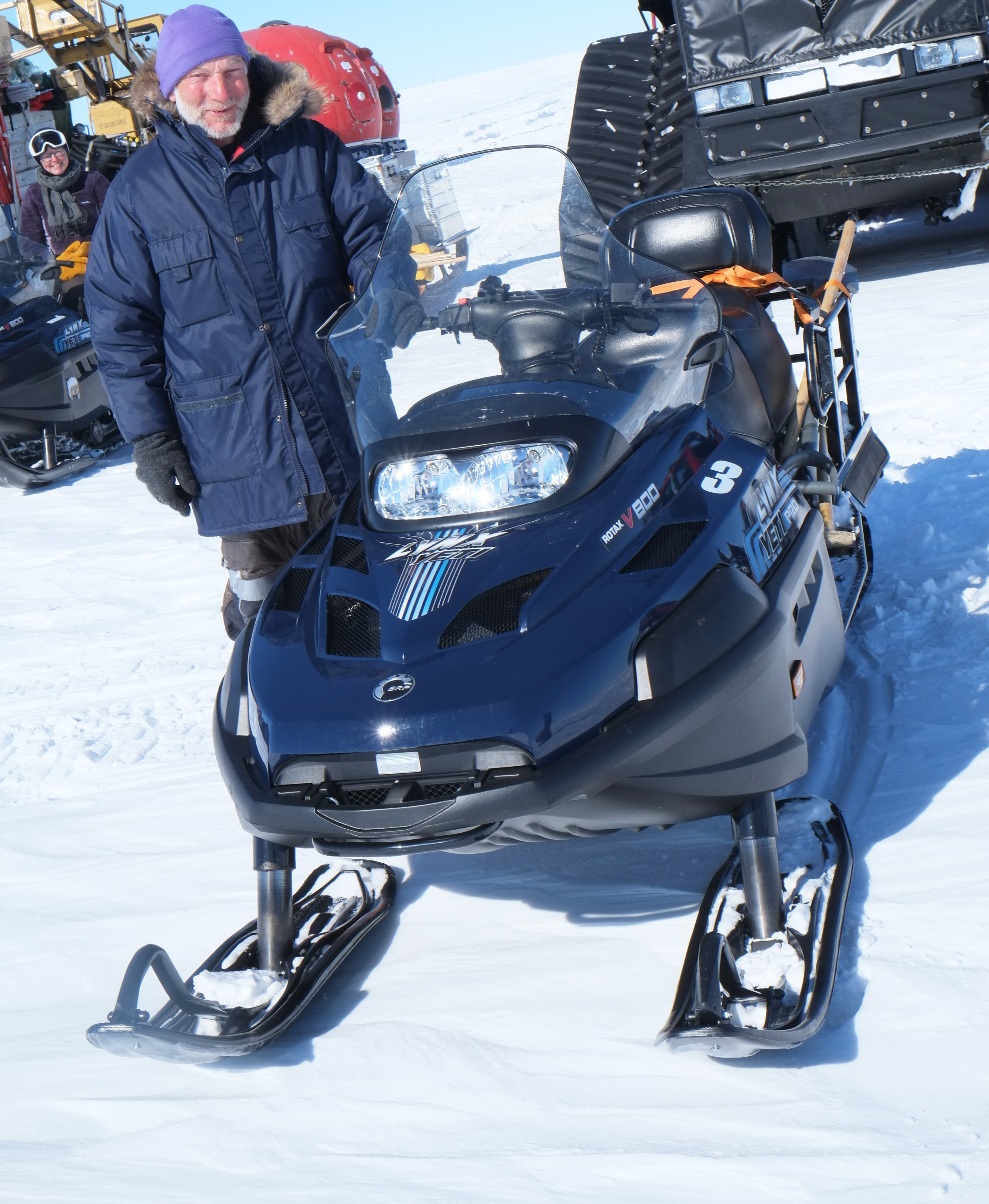 Sepp next to a Skidoo