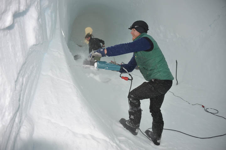 When trimming the trenches, chain saws are convenien