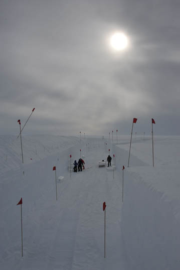 Billede af det kommende arbejdsrum (science trench), som vil ligge under sneen.