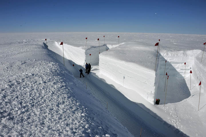 Billede af det kommende arbejdsrum (science trench), som vil ligge under sneen.